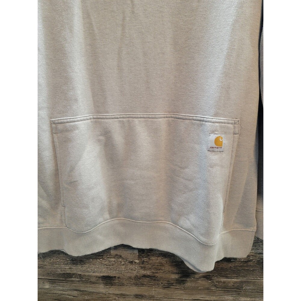 Carhartt Force Relaxed Fit Crewneck Sweatshirt Kangaroo Pocket Gray Size L - Picture 3 of 4